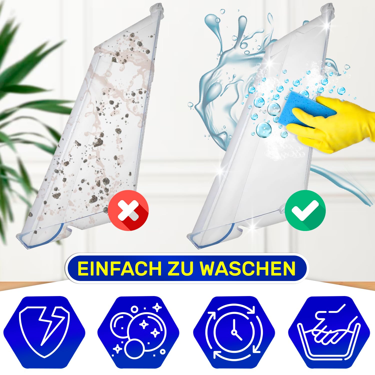 Vorderseite des Ablage im Gefrierfach 450x205x27 mm mit dem Originalcode C00386406 für Whirlpool - Garantie 10 Jahre - MONTERAL