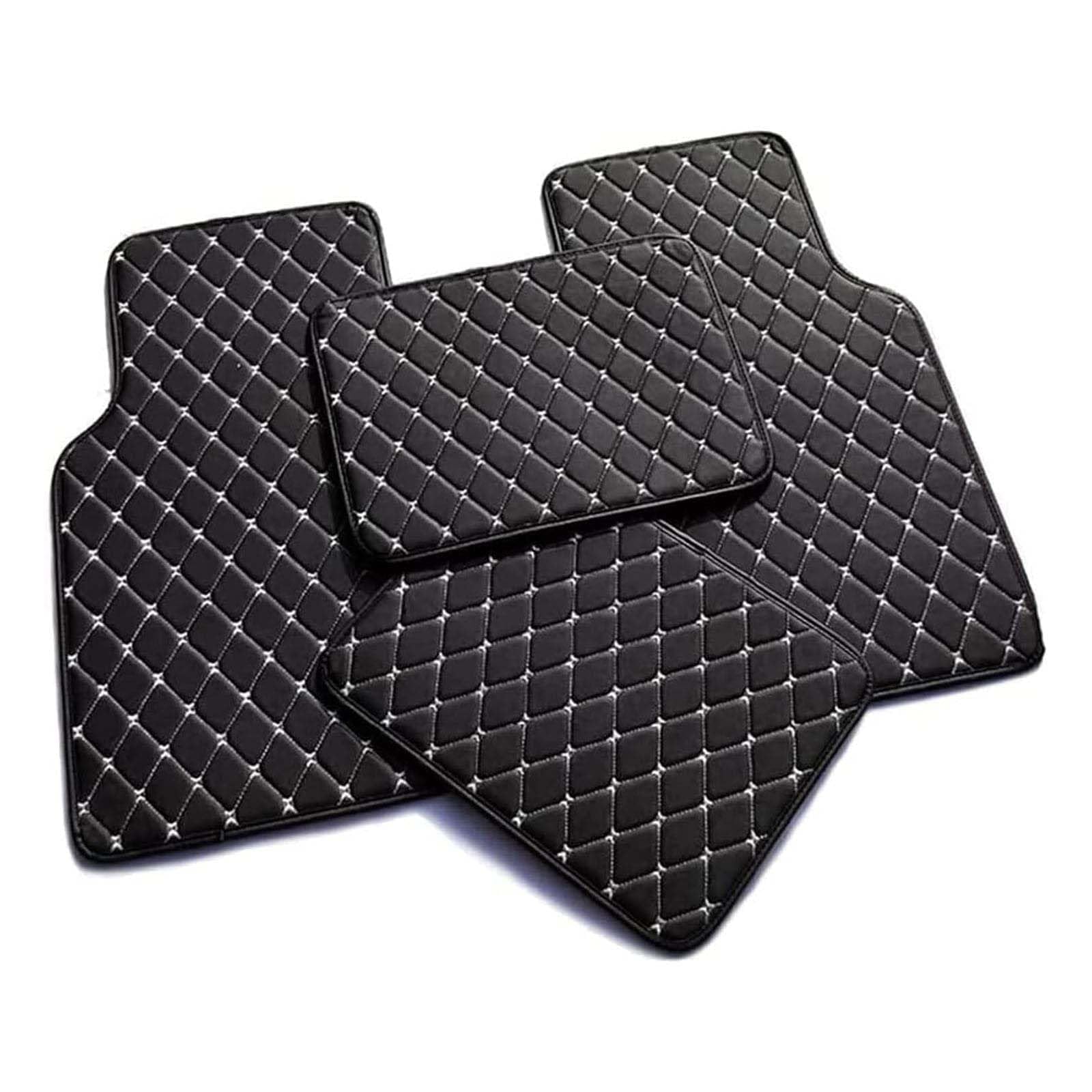 KGOWSTGBD Car Mats for Kia EV6|Sportage|Ceed XCeed |Sorento |NIRO |Soul |Stinger|Rio 2018-2025, Tailored Leather Car Floor Mats, Luxury Diamond Stitching Waterproof All Weather Car Carpets, 4PCS,C