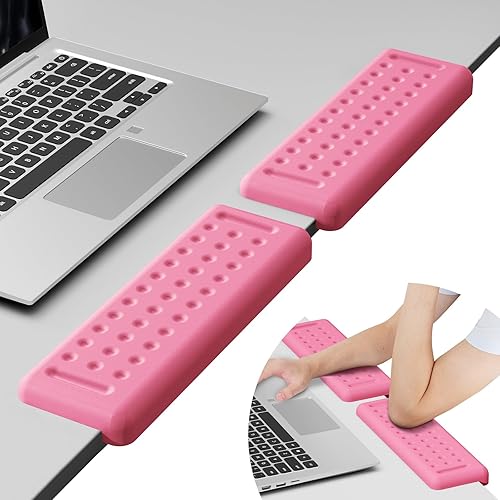 Miniatura 10 de Leolee Reposamuñecas largo para escritorio en forma de L de 23.6 pulgadas, reposamuñecas de espuma viscoelástica negra para escritorio con base