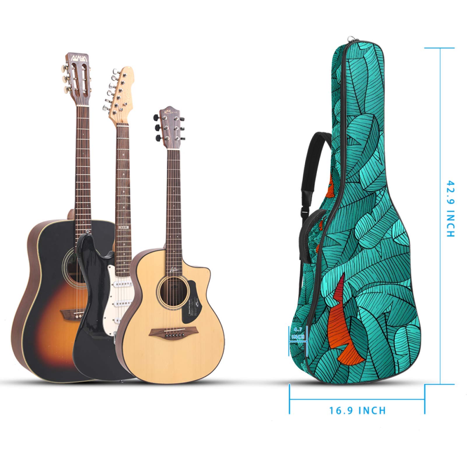 Gitaar Gig Bag Waterdichte Rits Zachte Gitaar Rugzak, Bass Akoestische & Klassieke Folk Elektrische Gitaar Tas Kleurrijke Tropische