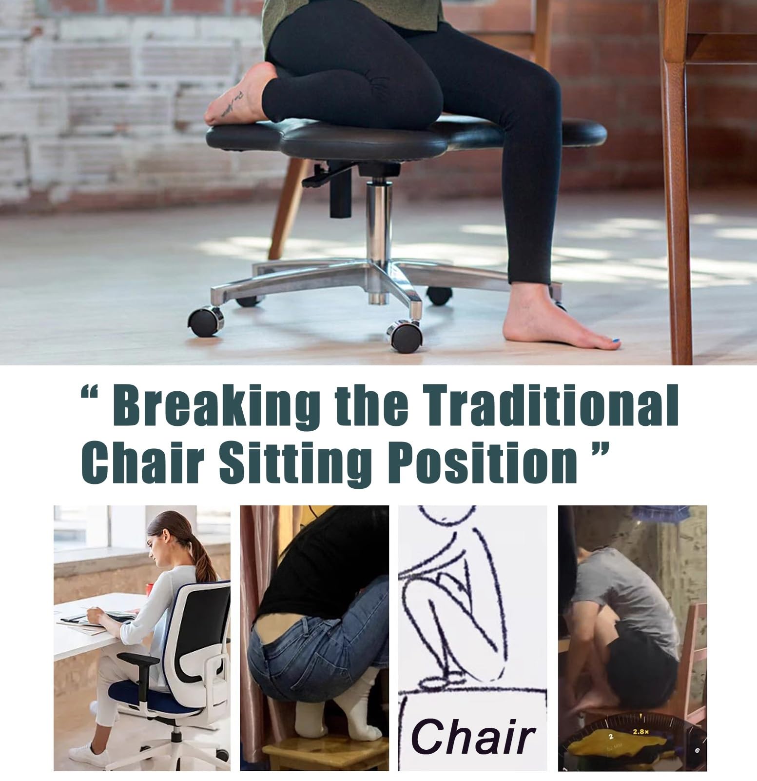 Silla con patas cruzadas, silla rodante para arrodillarse, escritorio para sentarse, sillas para adultos con piernas cruzadas, taburete de meditación sin brazos, cojines para el hogar y el dormitorio
