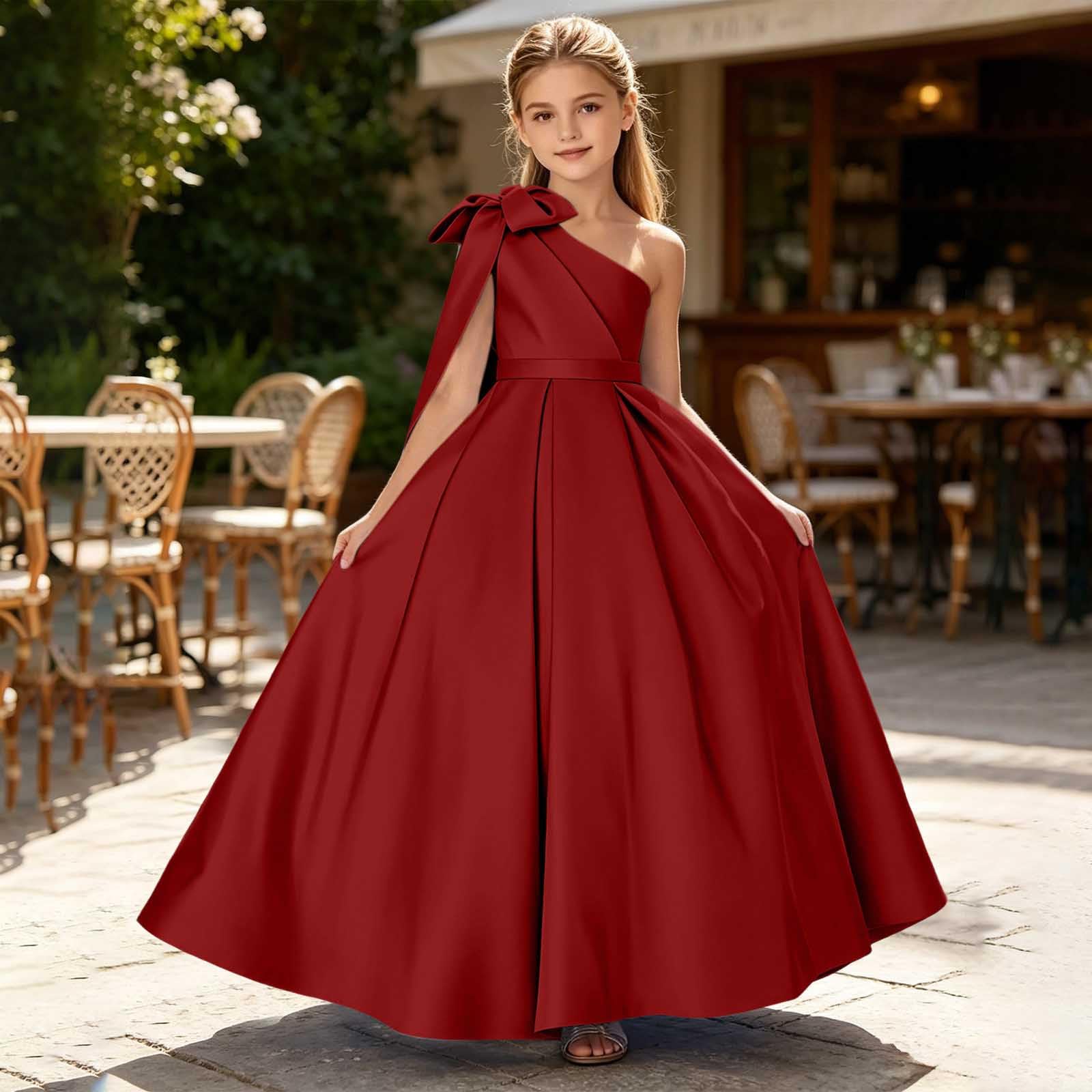 Kleid für Teenager, Mädchen, schulterfrei, langes Brautjungfernkleid, elegant, formell, Geburtstag, Festzug, Abschlussball, Kleid, ärmellos, A-Linie, fließend, Maxikleid, Schultanzkleidung