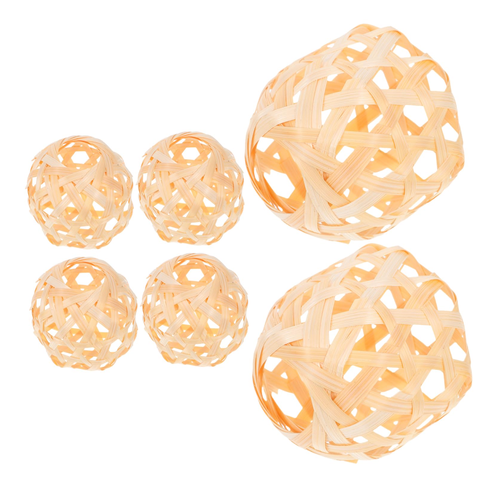 YARNOW 6pcs Mini Lanterns DIY Craft Kit Handwoven Decorative Light Shades for Home Party and Festival Decor Portable Natural Lanterns for Use