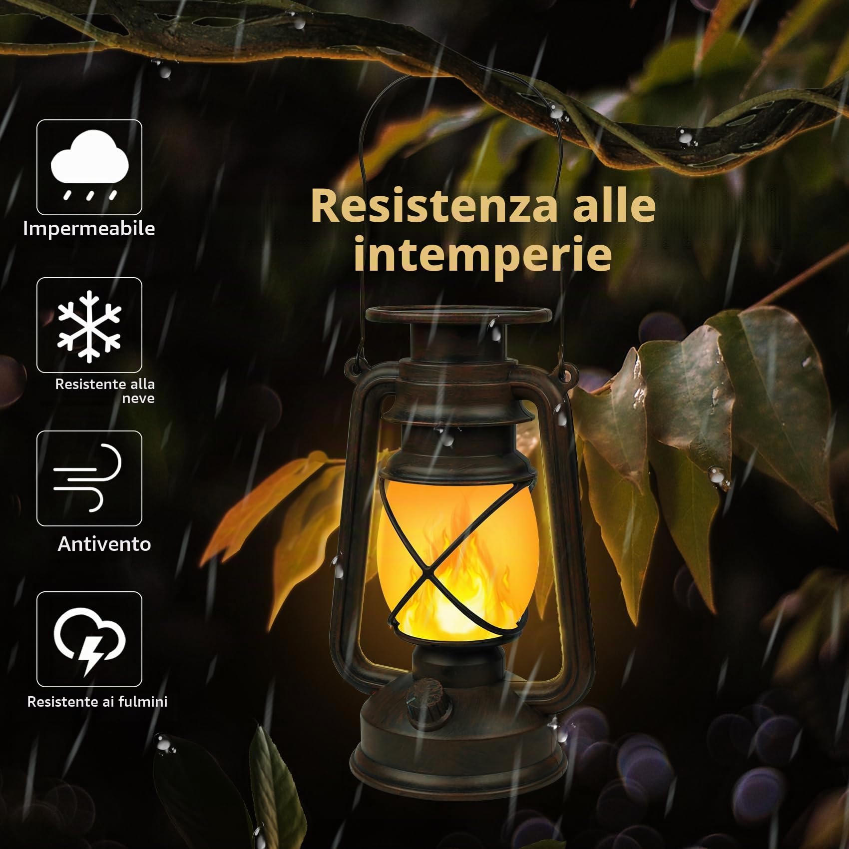 Shinmax Lanterna Solare da Esterno 2 Pezzi Lanterne Solari Retrò L'Esterno Appeso Effetto Fiamma Luce Solare Impermeabile Vintage Led Lanterna Lampade Solari All'Aperto per Patio, Giardino, Campeggio
