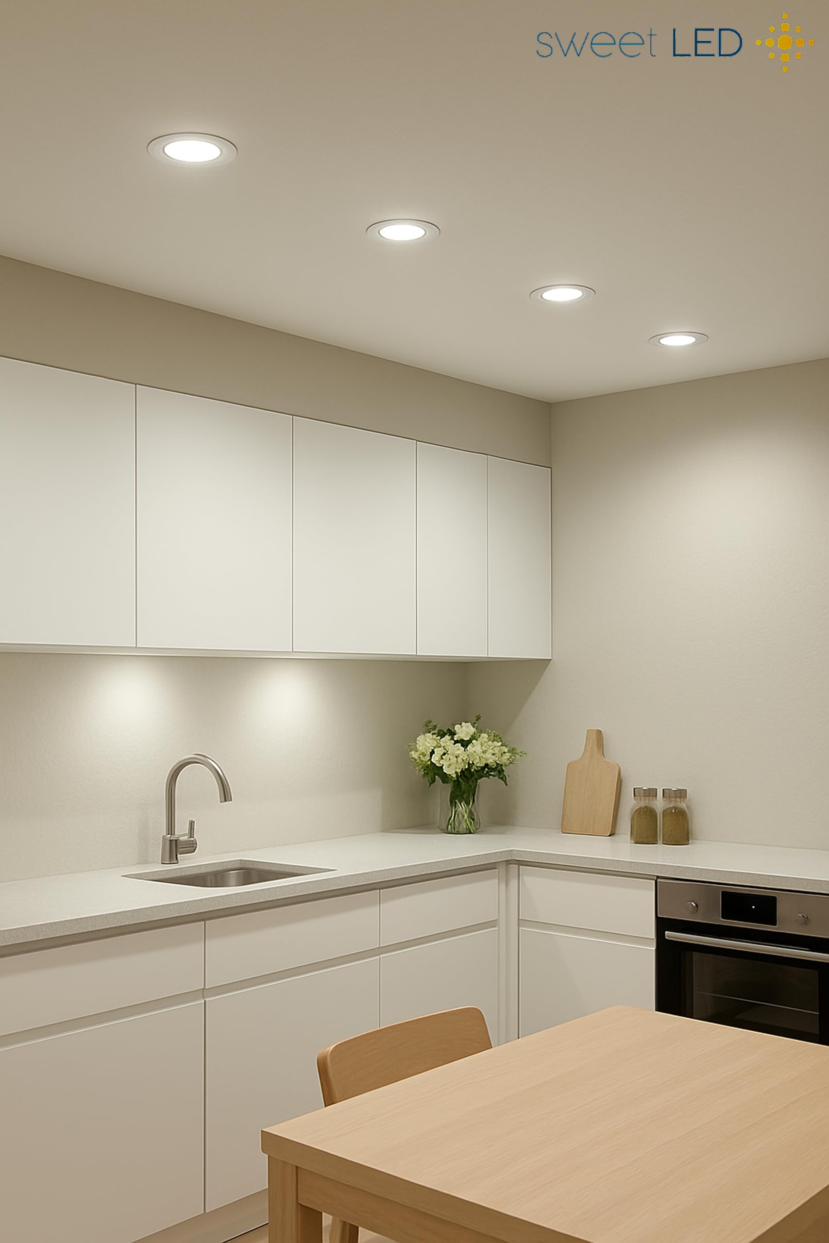 6x LED Einbaustrahler Flach 8,2W GX53 – 750 Lumen, Deckenstrahler 4000K Neutralweiß – 95mm Lochmaß, 108mm Außenmaß – Deckenspots alu-gebürstet – Ultra Slim Deckenleuchte