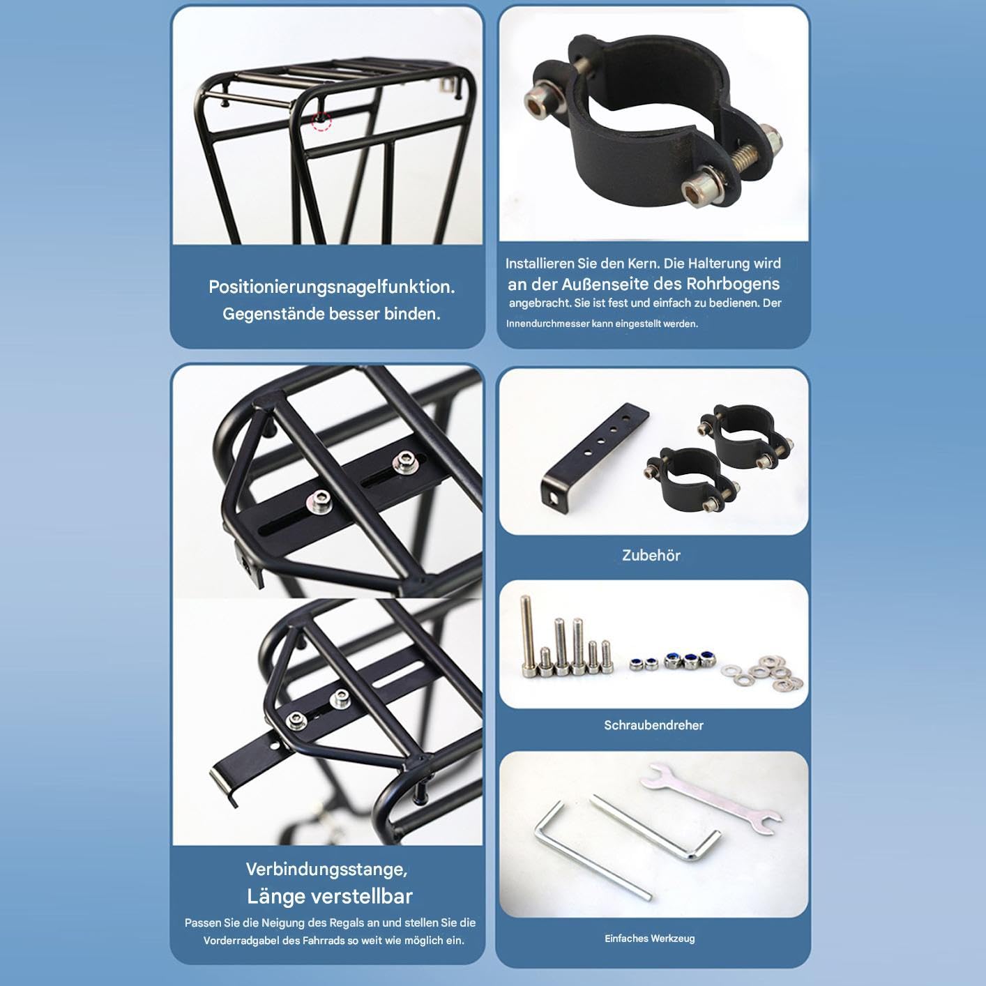 Fahrrad Gepäckträger Front - Stahlkorb Für Mountainbikes