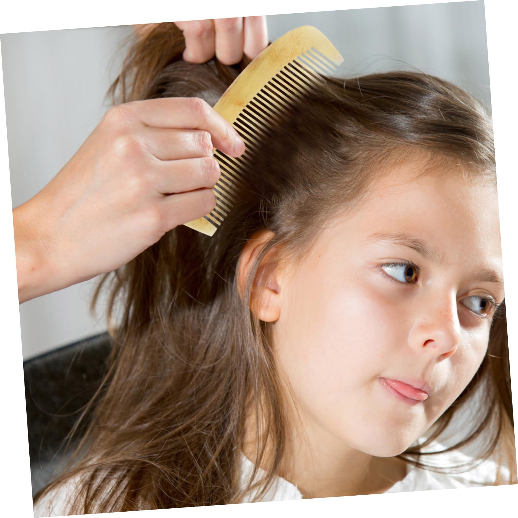Pettine Donna in Corno Naturale Antistatico Portatile | Lisciante per Chioma, Lavorazione Fine, per Acconciature e Districatura Quotidiana