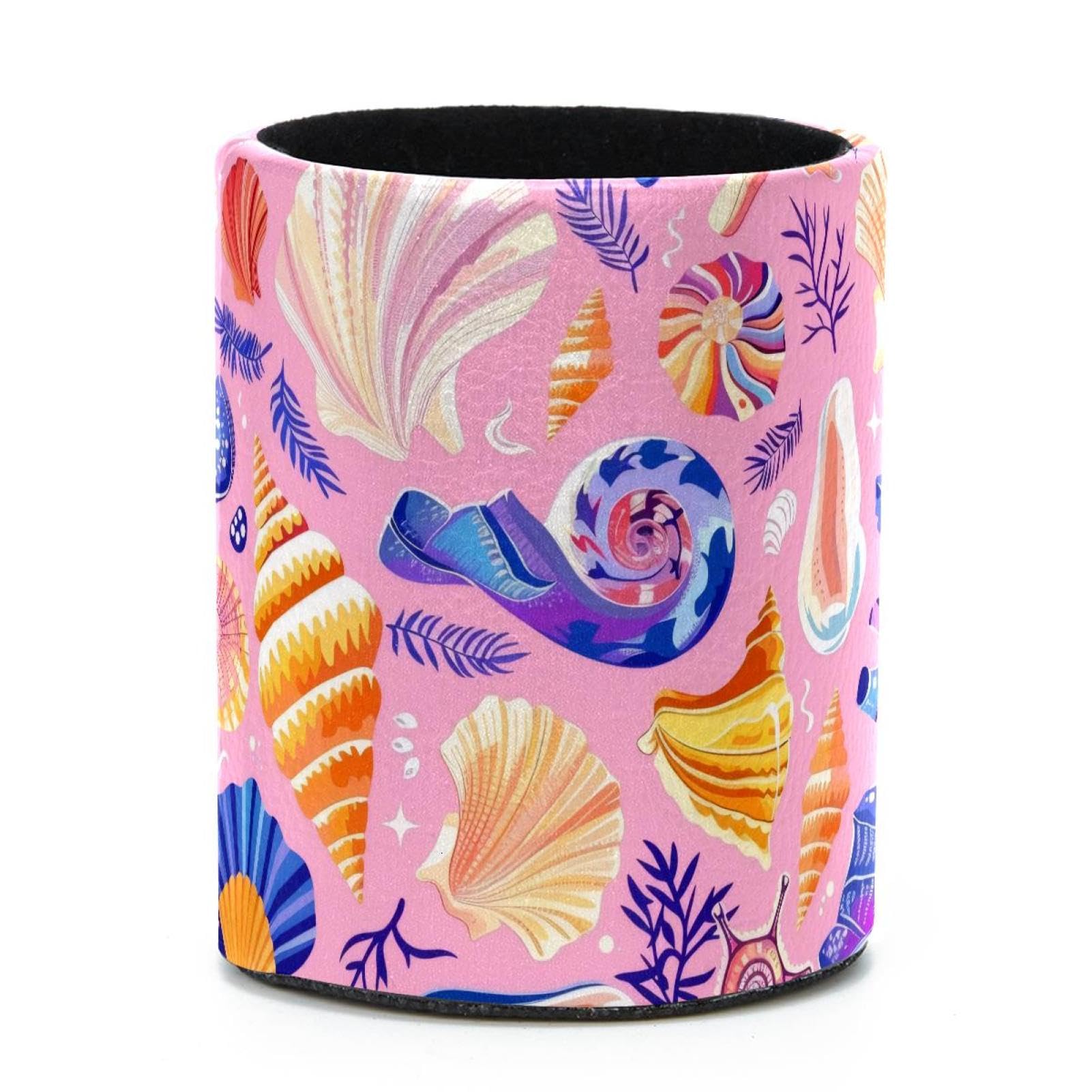 VAPOKF Round Pencil Holders for Desk, Colorful Seashell Pen Holders Pen Pot Makeup Brushes Storage Desktop Stationery Supplies Organiser for Home Office