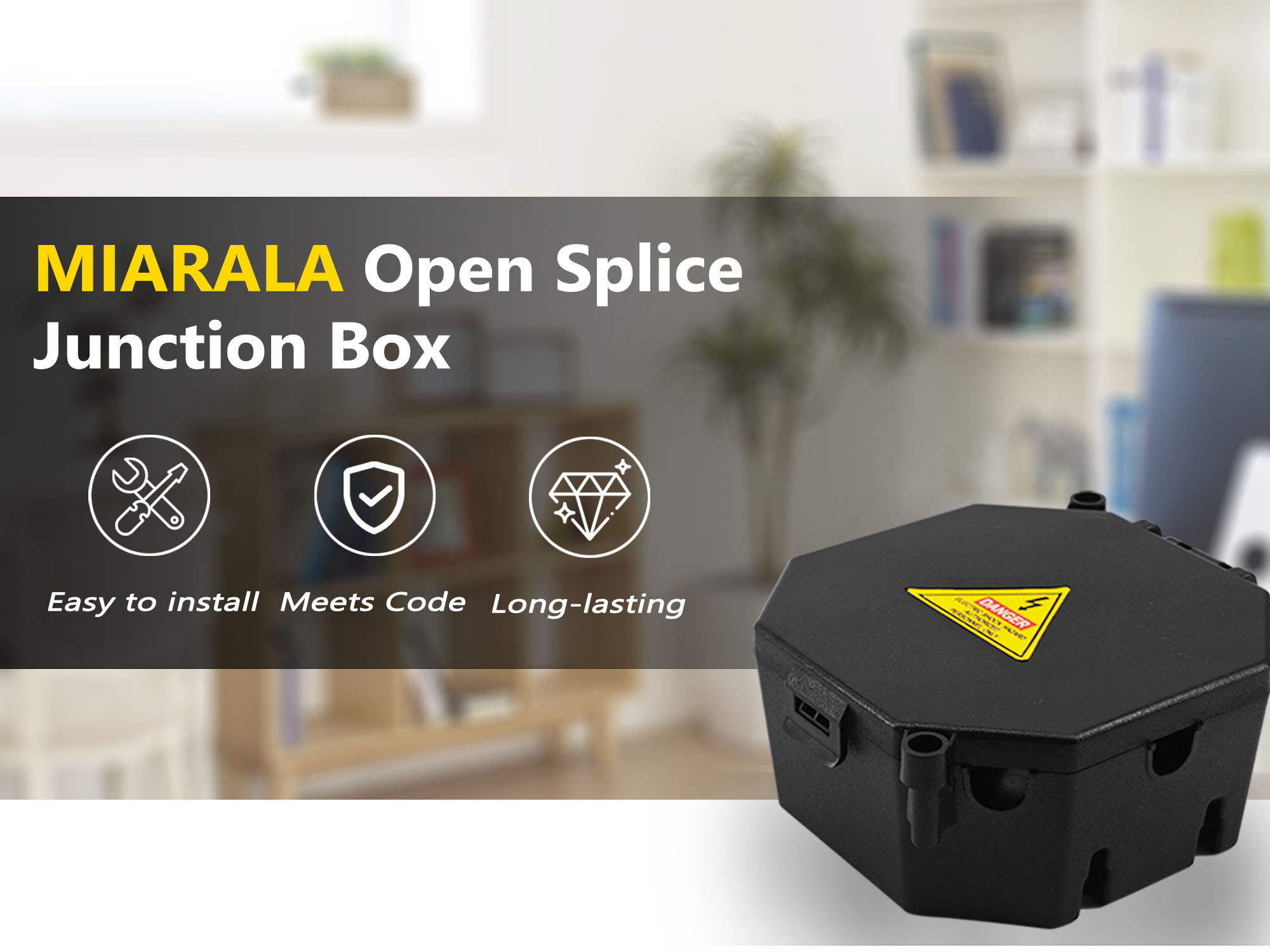 MIARALA Black Open Splice Junction Box (2 Pack) | Electrical