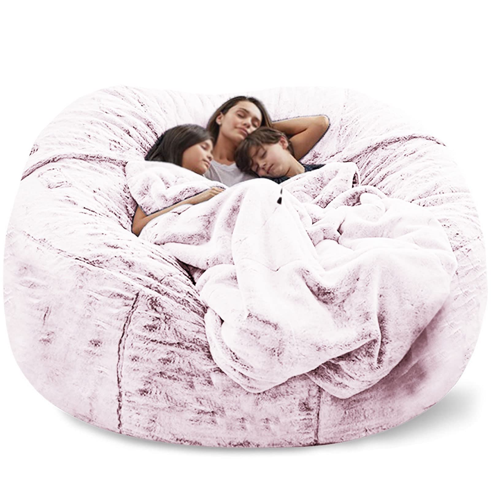 QDY5ft/6ft/7ft Giant Bean Bag Chair Soft Fluffy Living Room Furniture (No Filler), Oversized Lazy Sofa Plush Beanbag Chair for Adult and Kids