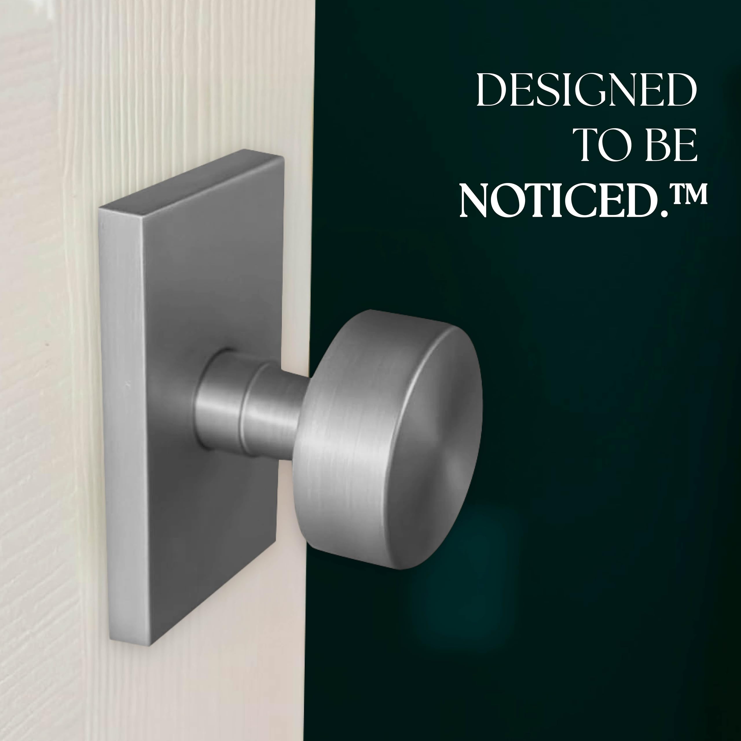 Mega Handles Pomo de puerta de entrada I para entrada, entrada y baño, diseño reversible resistente, se adapta a todos los tamaños de puerta estándar, tornillos incluidos, cromo pulido (paquete de 1)