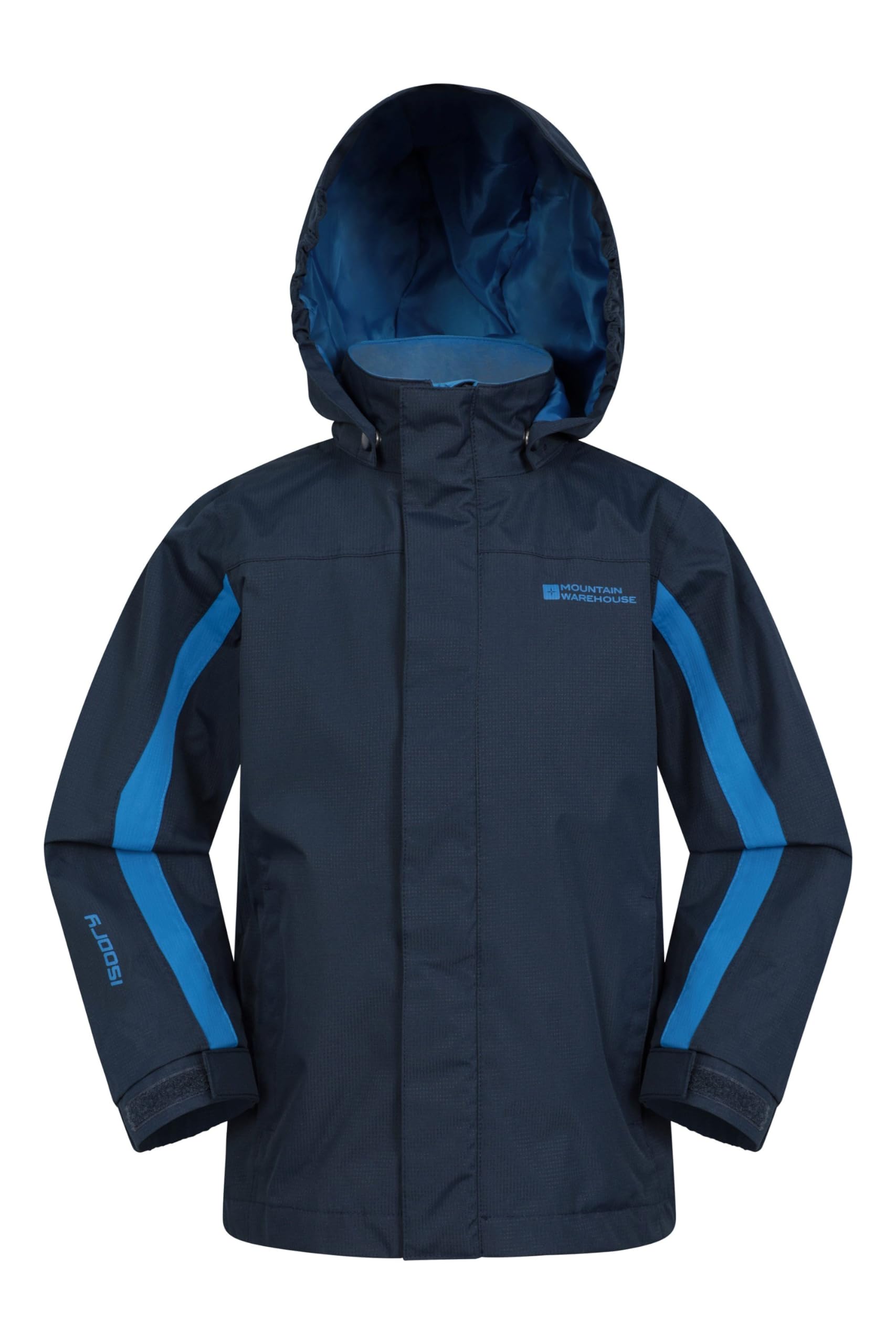 Mountain Warehouse Boys Navy Samson Kids Waterproof Jacket - Taped Seams Rain Jacket, Adjustable Cuffs Triclimate Coat, Mesh Lined Girls Raincoat - For Travelling Kids Size 2-3 Years