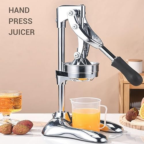 Miniatura 9 de Asixxsix Manual Juicer, Stainless Steel Citrus Press with Measuring Cup, Heavy Orange Lemon Squeezer for Home Commercial Use
