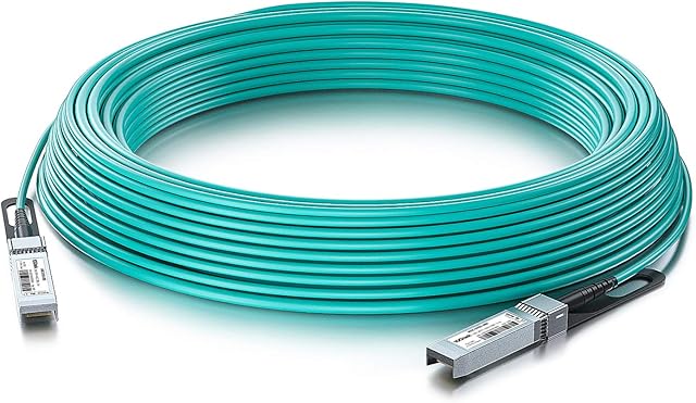 10Gtek® 10G SFP+ AOC Cable 10-Meter(33ft), 10GBASE Active Optical SFP Cable for Cisco SFP-10G-AOC10M, Ubiquiti UniFi, Netgear, Mikrotik, D-Link, TP-Link, Zyxel, Supermicro, Open Switch