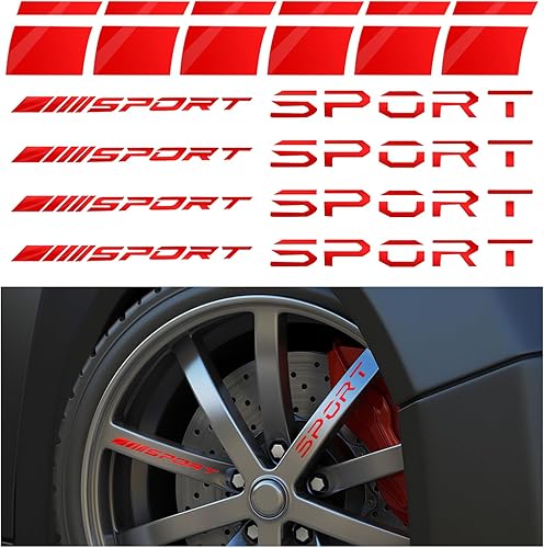 Miniatura 1 de 14 calcomanías adhesivas para automóvil, calcomanías reflectantes impermeables con logotipo deportivo, rayas para llantas de automóvil, emblema