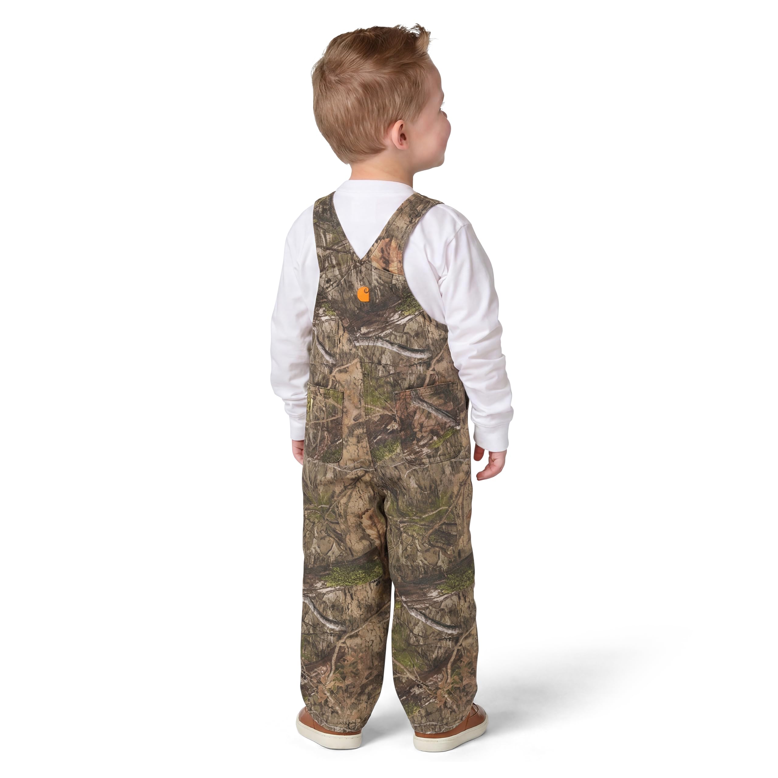 Carhartt CM8758 Latzhose für Kinder, Leinen, lockere Passform, Camouflage, für Jungen