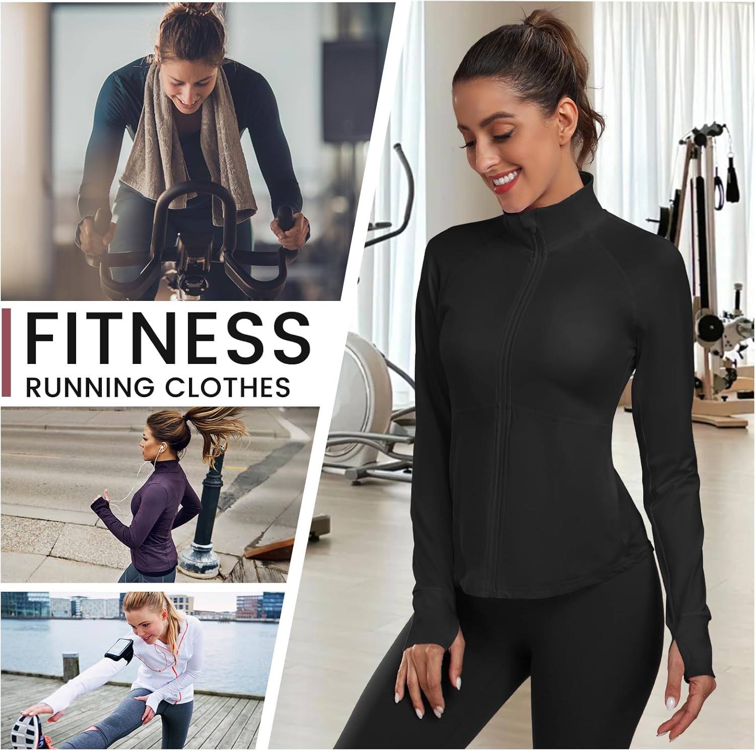 Workout Jackets for Women Anti Slip Zipper Up Running Jackets Lightweight Sport Gym Yoga Athletic Clothes Slim Fit - Image 6