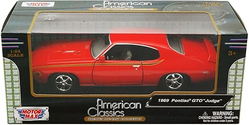 Motormax 73133 1969 Pontiac GTO Naranja 1:24 Escala Diecast Modelo Coche