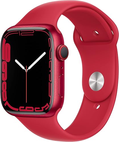 Apple Reloj Series 7 (GPS + celular, 1.772in) - Caja de aluminio rojo con correa deportiva roja (renovada)