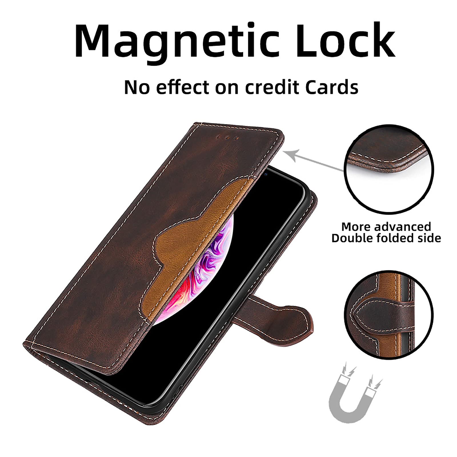 GOKEN Leder-Folio-Hülle Für Xiaomi Mi 11 Lite 5G NE – Brieftaschen-Design Mit 3 Kartenfächern & Standfunktion