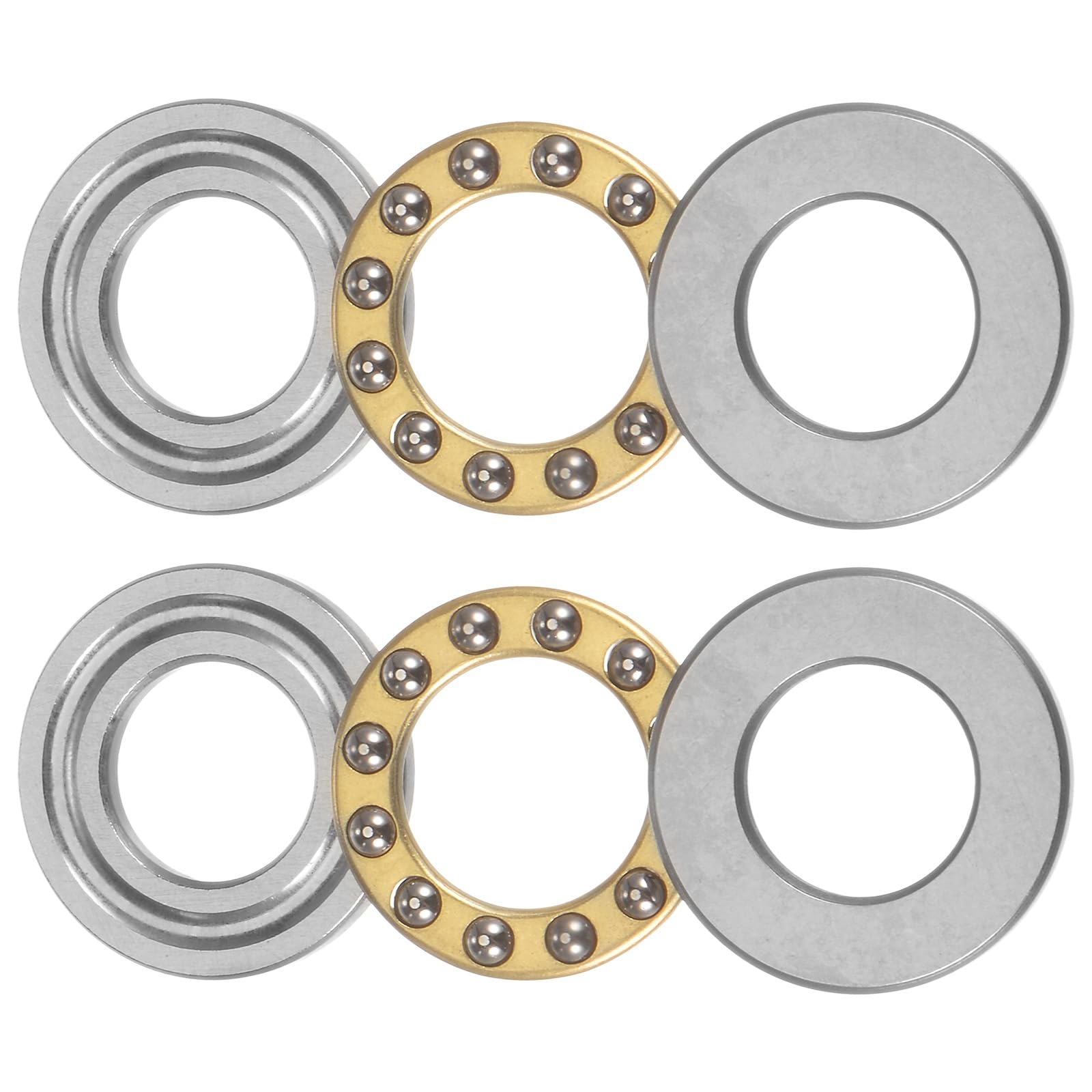 QUARKZMAN 2 Stück Kugellager F12-23M Axiallager 12mm x 23mm x 7.5mm Messing mit Unterlegscheiben ABEC3 QUARKZMAN 2 Stück Kugellager F12-23M Axiallager 12mm x 23mm x 7.5mm Messing mit Unterlegscheiben ABEC3