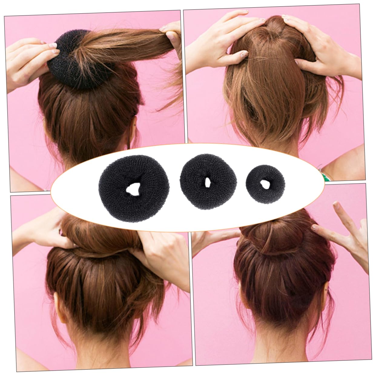 MAGICLULU 3er-set Unsichtbarer Haarknoten-maker-set Haarknoten-maker Für Frauen Haar-donut-former Haar-styling-tool Haarknoten-maker Mittlere Größe 15 Stück * 3