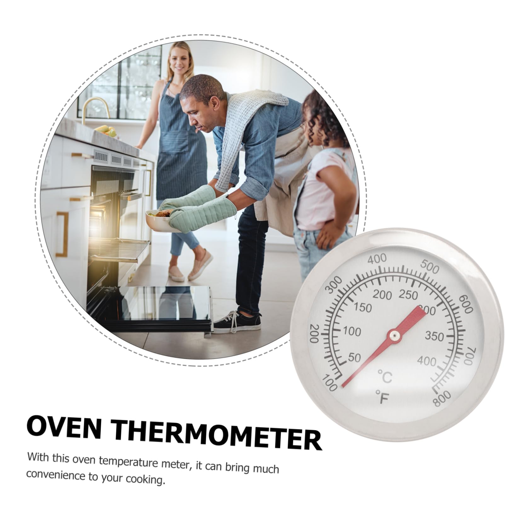 Happyyami Stainless Steel BBQ Thermometer Meat Grill Temperature Probe Instant Read Oven Thermometer for Cooking