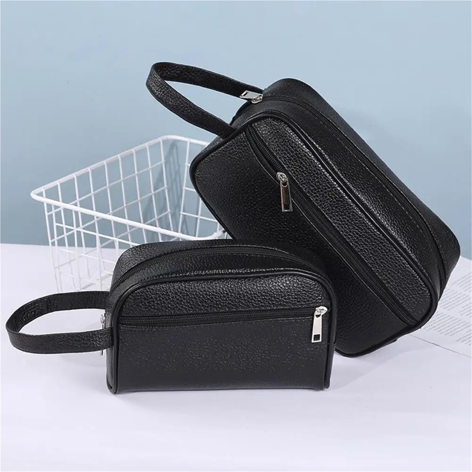 Neceser Bolso de Mano Vintage for Hombre y Mujer, Bolso de Mano pequeño de Cuero PU, Bolso de Almacenamiento for teléfono móvil Vintage, Bolsos para Hombre(S)