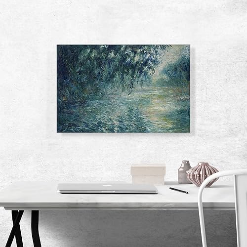 Miniatura 2 de ARTCANVAS Claude Monet - Lienzo decorativo para pared, diseño de la mañana en el Sena, 26 x 18 pulgadas (0.75 pulgadas de profundidad)