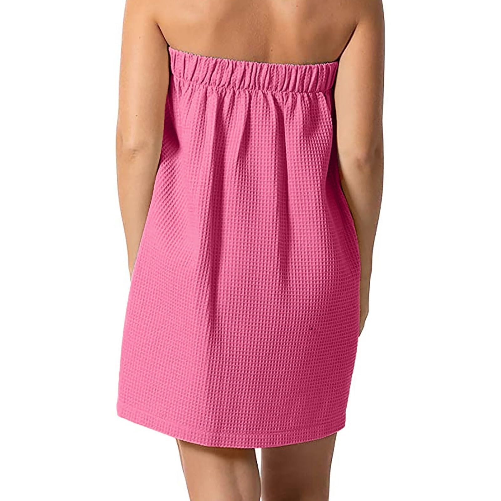 XINXIYUAN Ladies Bath Towel Women’S Waffle-Spa Body Wrap With Adjustable Closure Home Textile Women Robes Wearable Towels(Hot Pink)