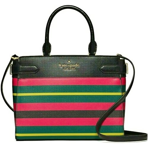 Kate Spade Staci Wrapping Paper Print Medium Satchel Black multi