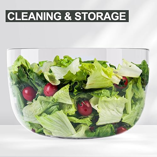 Miniatura 8 de Smile mom Centrifugadora de Ensalada Pequeña Centrifugadora de Lechuga Accesorios de Cocina Lavadora de Verduras, Alta Eficiencia para Cocina del