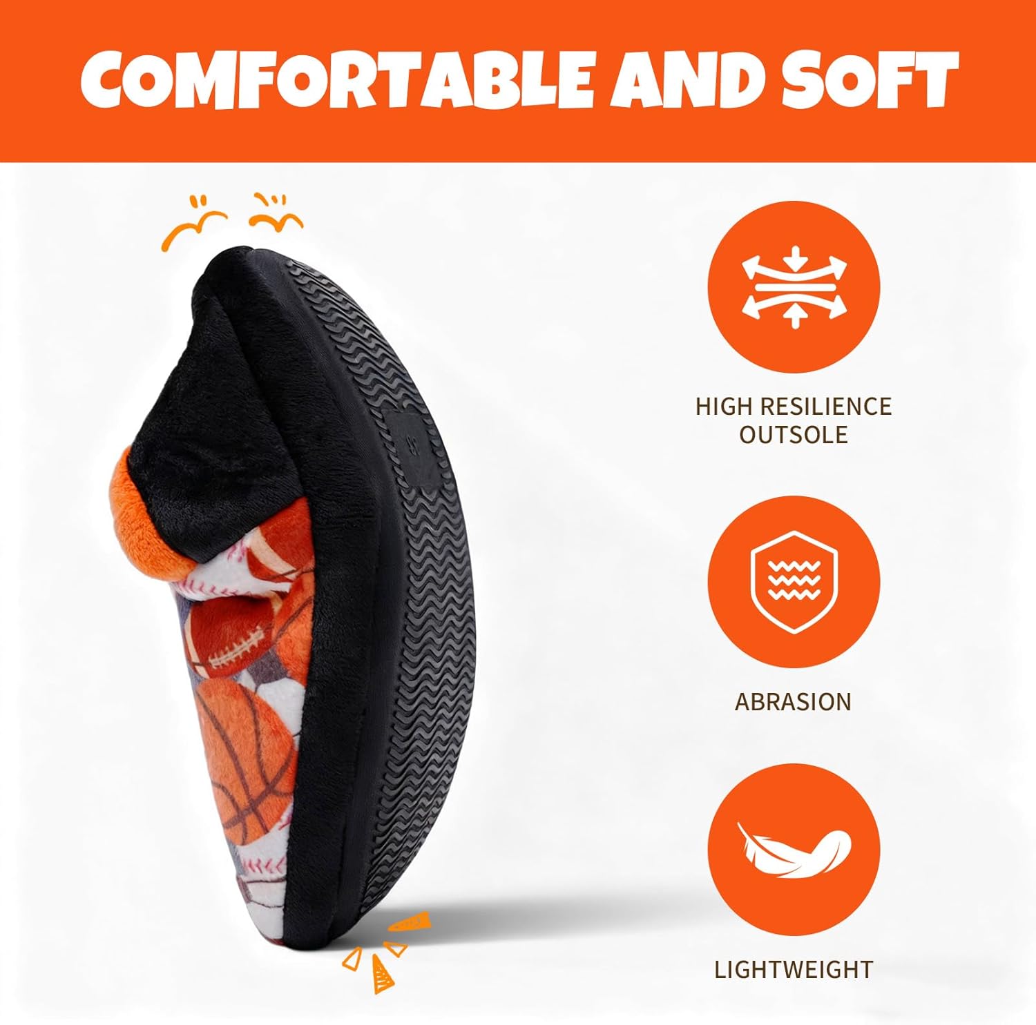 Little Kids Big Boys House Slippers, Kids Warm Slip On Home Slippers with Soft Memory Foam Cute Winter Nonslip Indoor Shark Dinosaur Soccer Dog Slippers - Image 4