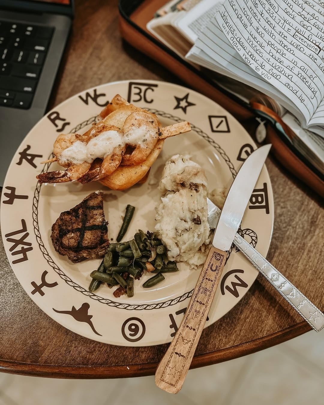 BLACK FOREST DECOR Rope & Brands Steak Knives - Set of 4, Stainless Steel, 10" L x 10" L