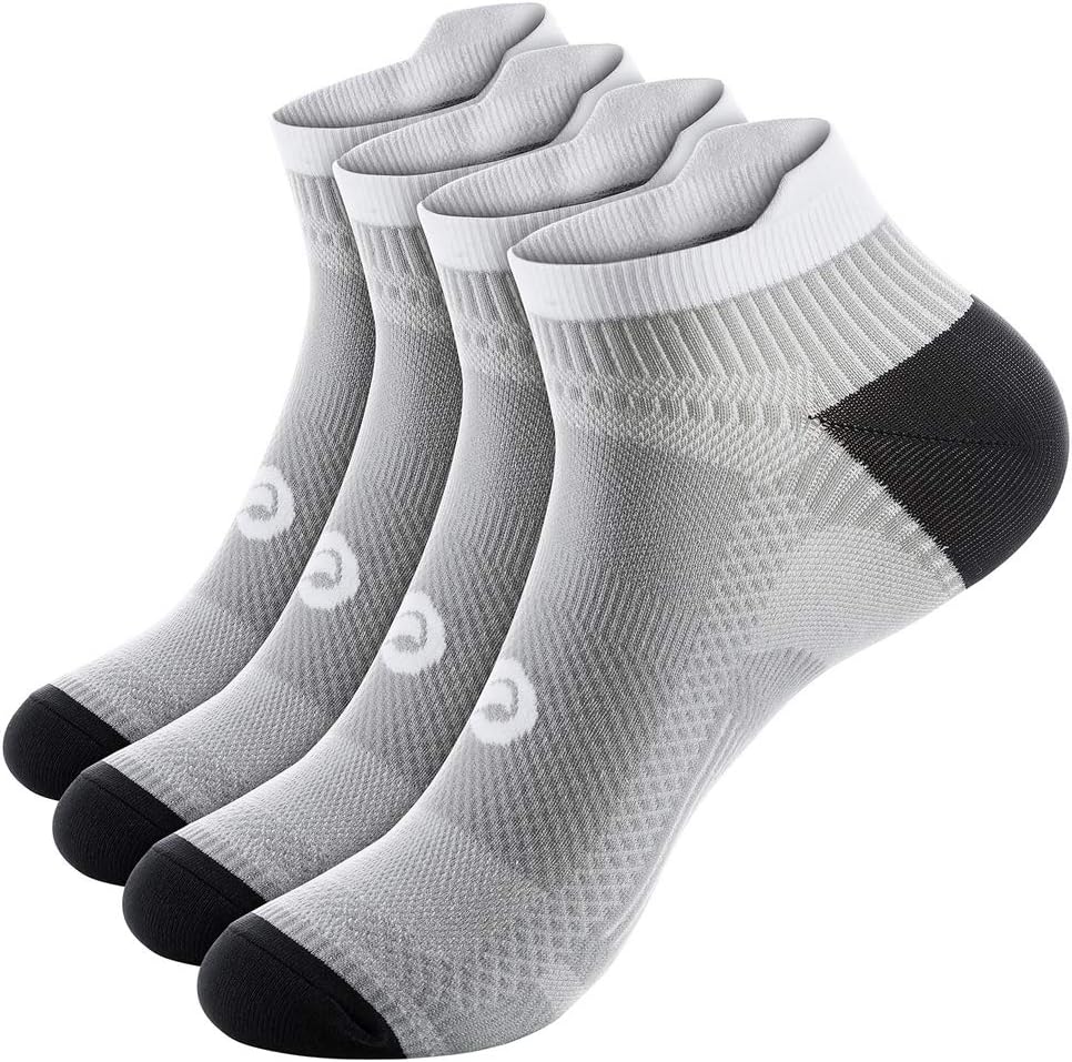 PAPLUS Ankle Compression Sock for Men and Women 2/4/6 Pairs, Low Cut Compression Running Sock with Ankle Support