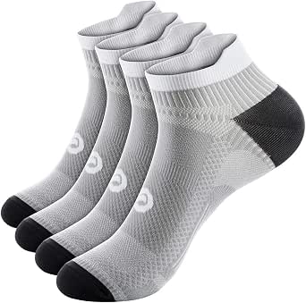 PAPLUS Ankle Compression Socks for Men and Women, 2/4/6 Pairs, Low Cut Running Socks with Ankle Support