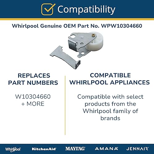 Miniatura 5 de Whirlpool W10304660 Rodillo refrigerador Pieza original del fabricante de equipos (OEM)