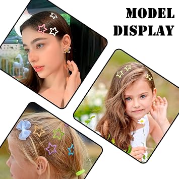 100PCS Y2K Star Hair Clips for Teens Girls Women - Non Slip Metal Barrettes, Cute Colorful Mini Hair Accessories for Daily Wear, Party, Rave, Festival (Multicolor)
