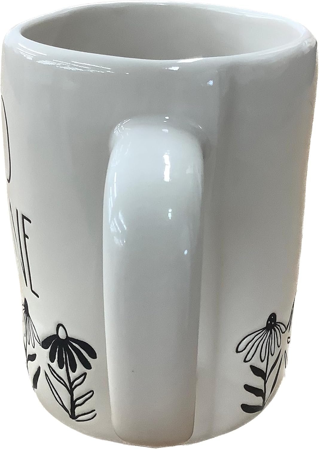 Rae Dunn Hello Sunshine Black & White Floral Base Coffee Mug