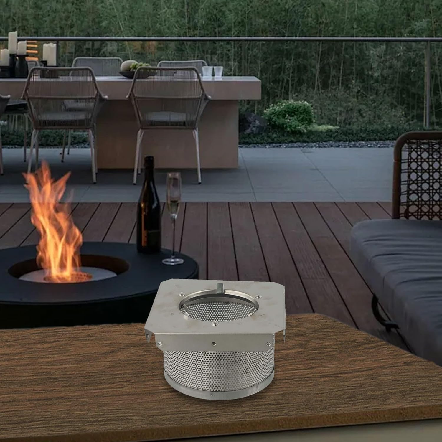 Stainless Steel 4-Sided Pyramid Heater Replacement Emitter Screen Base,7 Inch Diameter For Outdoor Patio Heaters 304 Grade Double-Cover Heating Mesh(7cm)