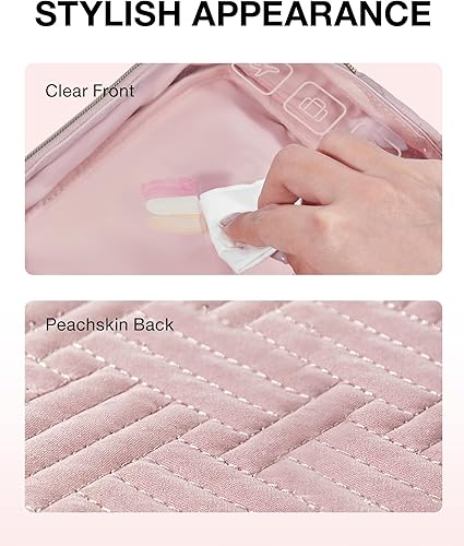 Miniatura 2 de BAGSMART Bolsa de aseo aprobada por la TSA, organizador de cosméticos de maquillaje transparente, bolsa de viaje de tamaño de cuarto de galón para