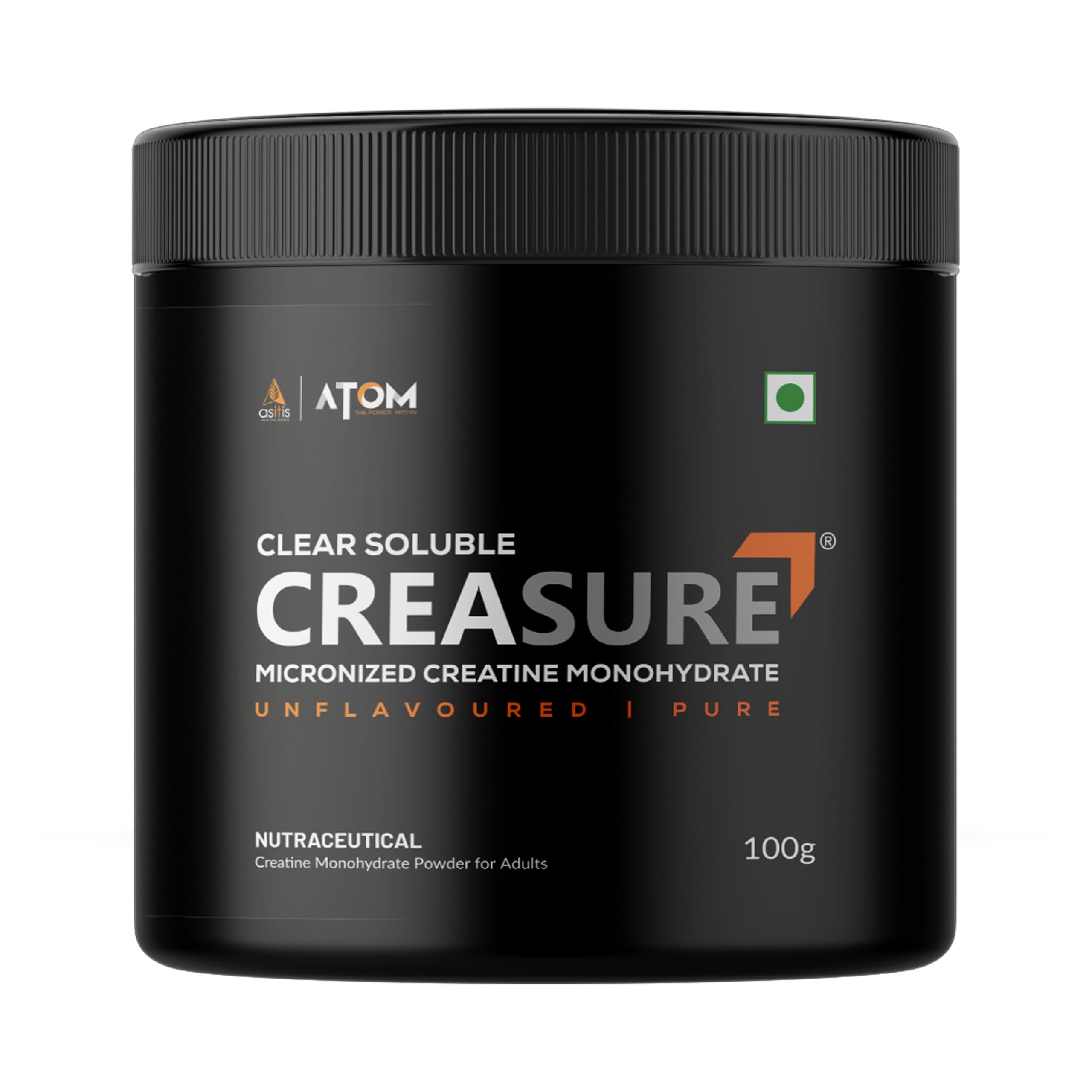 AS-IT-IS ATOM Creasure® 100% Soluble Creatine Monohydrate, Micronised & Unflavored, Fast Recovery, Rapid Absorption, Supports Lean Muscle Growth, 33 Servings-image-24