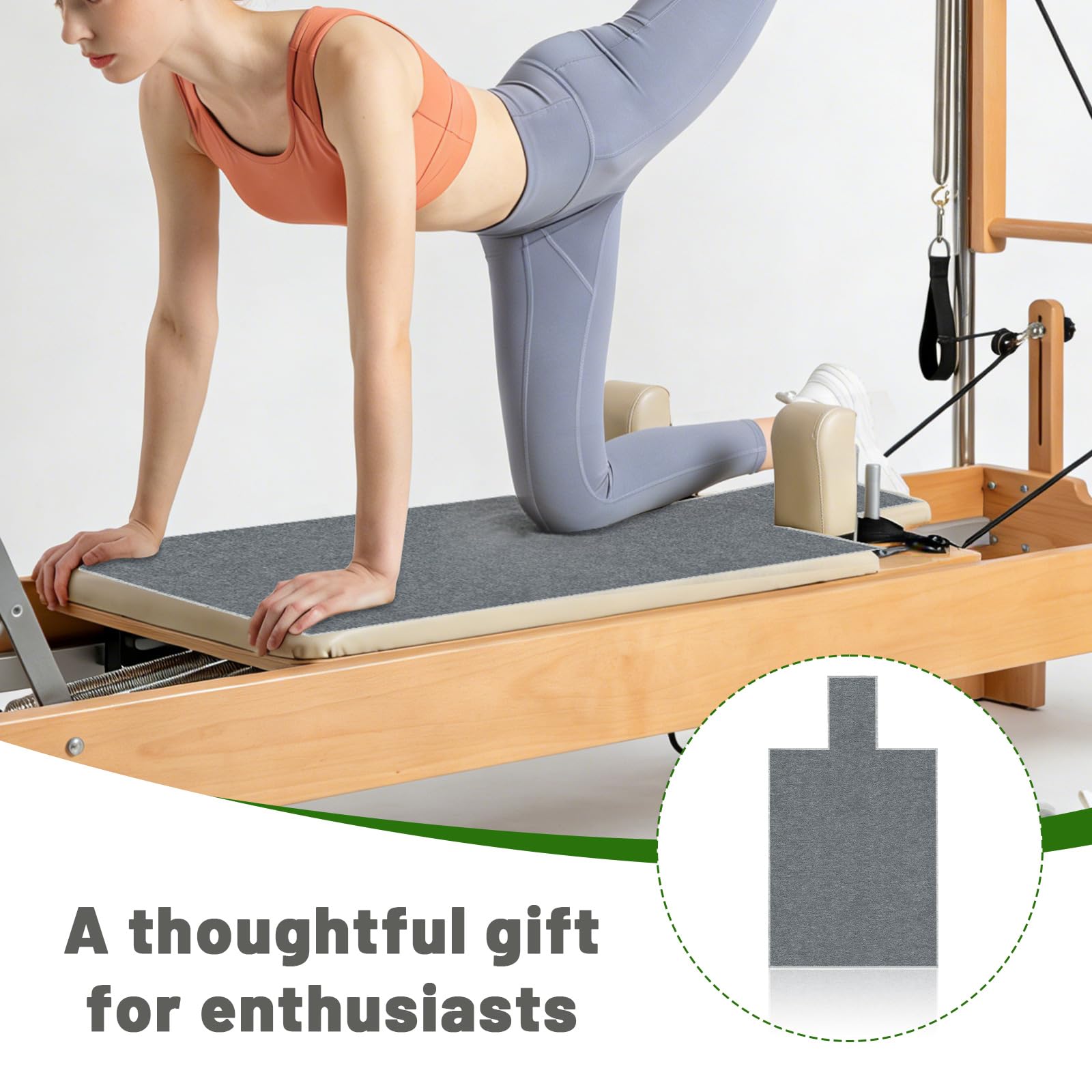 Asciugamano per Pilates Reformer, portatile, assorbe il sudore, tappetino da pilates Reformer, accessorio antiscivolo per gli appassionati di yoga e fitness
