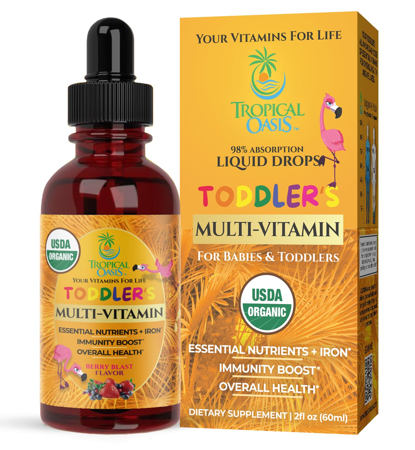 USDA Organic Kids Multivitamin with Iron for Toddlers
