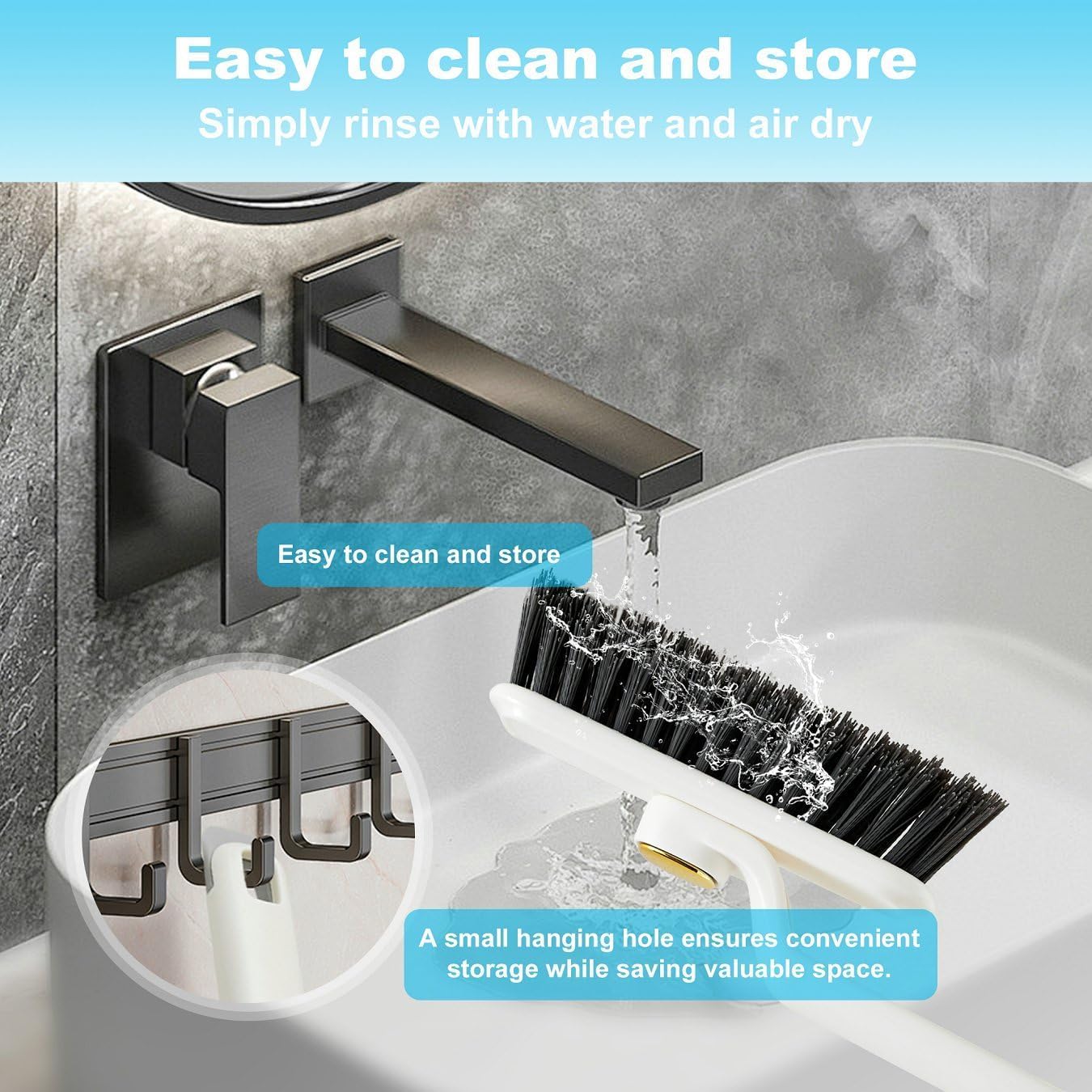AFPIN- Multi Purpose Plastic- Bathroom Cleaning Brush | Tiles Cleaning Brush | Hard Bristle 360 Degree Rotation- Kitchen Floor Cleaner | Kitchen Cleaning Brush 4