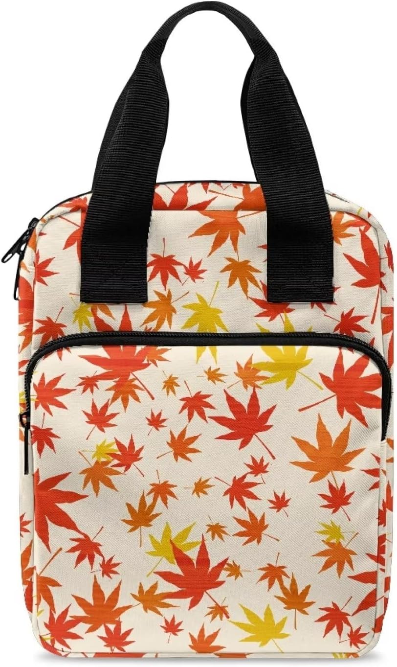 Talayituse Maple Leaf Print Bible Cover for Women Girls Thanksgiving Bible Holder Bible Cover Carrier Carrying Organizer Bag, Book Covers Scripture Carrying Case with Handle Pockets