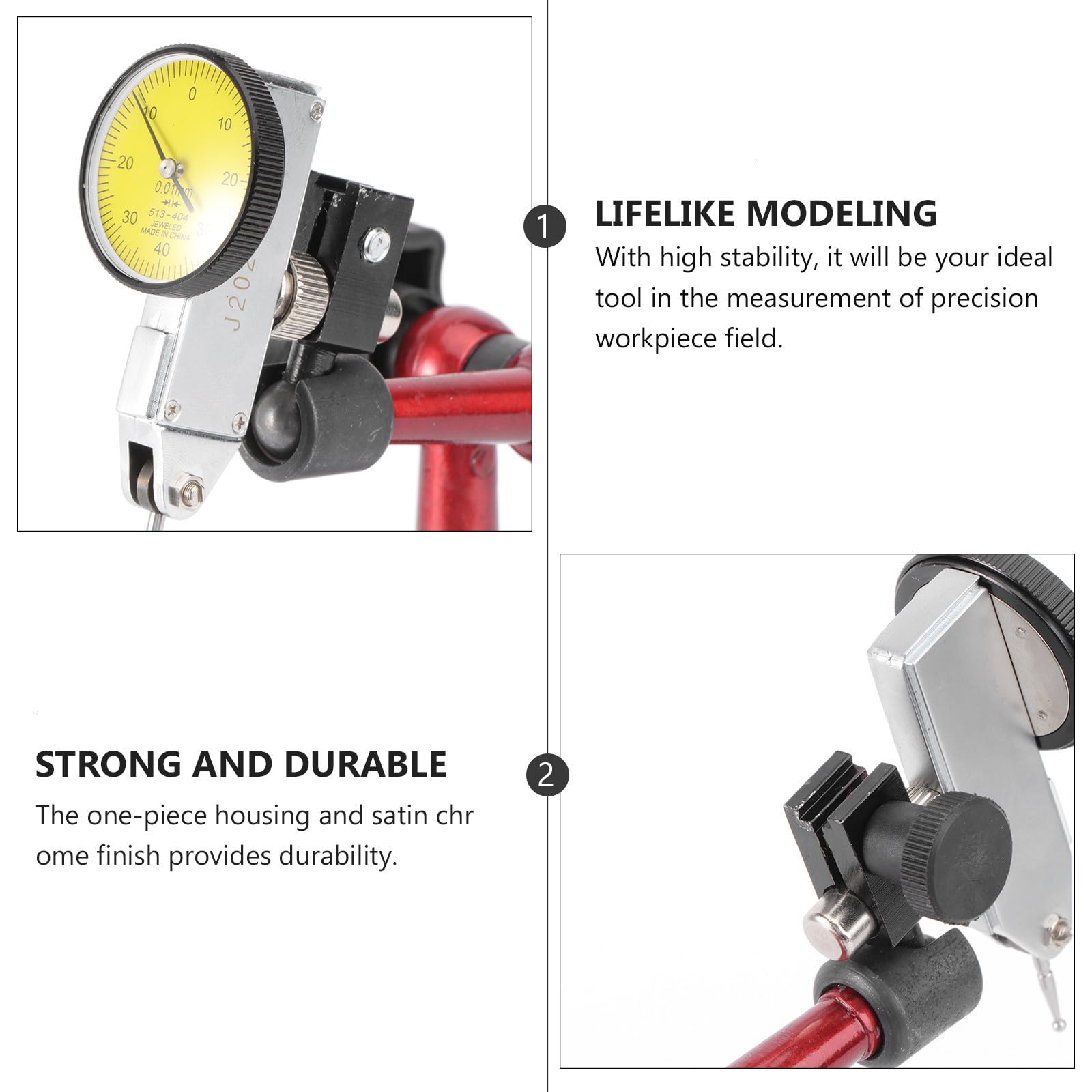 Supporto Base Magnetica per Operazioni di Allineamento Precise Flessibile per Comparatore Leva di Bloccaggio in Metallo e Abs, Base a V Tre Giunti