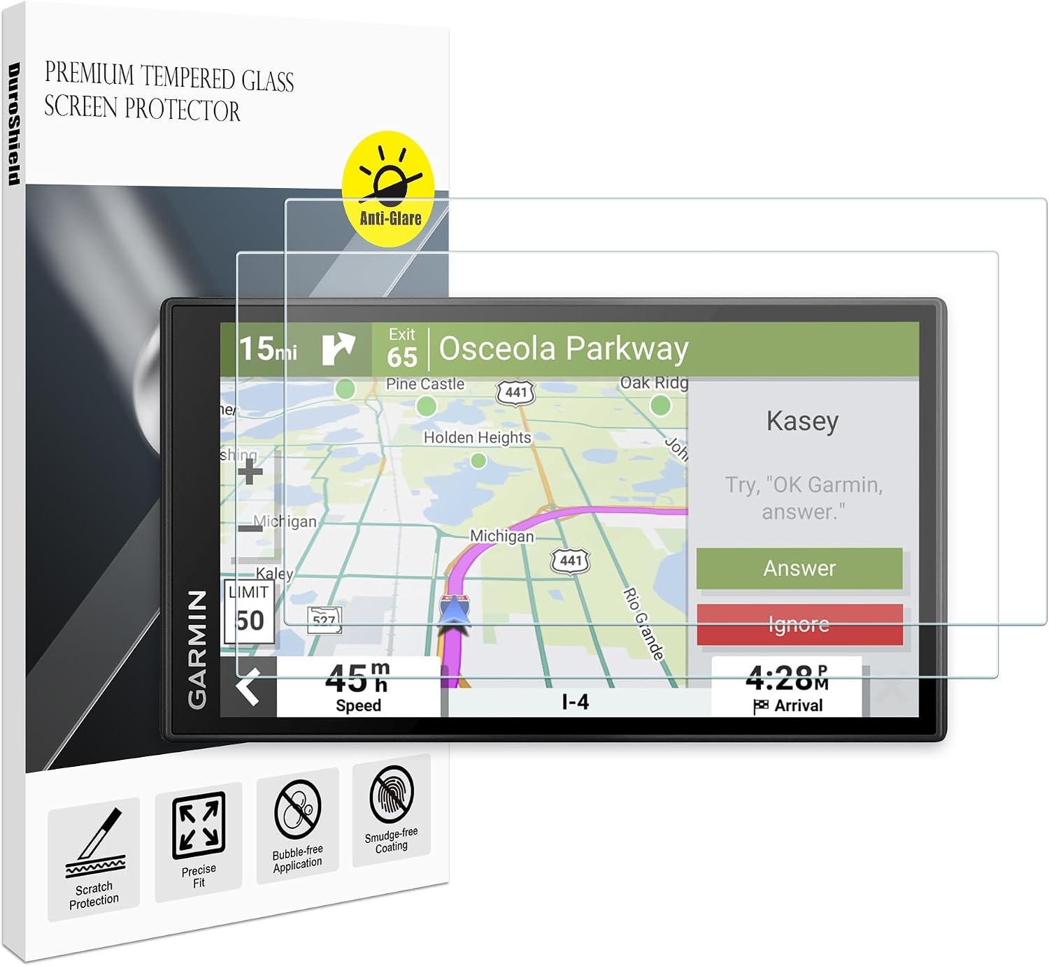 Anti-Glare Tempered Glass Screen Protector for Garmin Drivesmart 66, Dezl OTR610 OTR620 Car Truck GPS Navigator 6-Inch Display with Aluminum Reinforcement [2 Pack] (Matte)