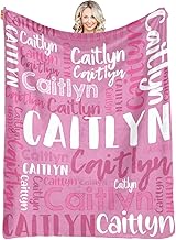 Dr.TOUGH Personalized Blankets with Name Customized Baby Blankets for Girls Boys Adults Monogrammed Blankets and Throws Christmas Birthday Mothers Fathers Valentines Day Gift (Petal Pink,50''×60'')