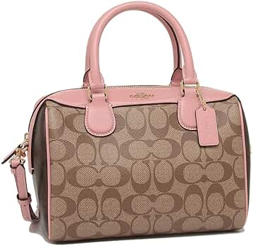 COACH ロゴ入り ハンドバッグ ブラウン/ピンク COACH ロゴパターン ハンドバッグ ブラウン/ピンク本物